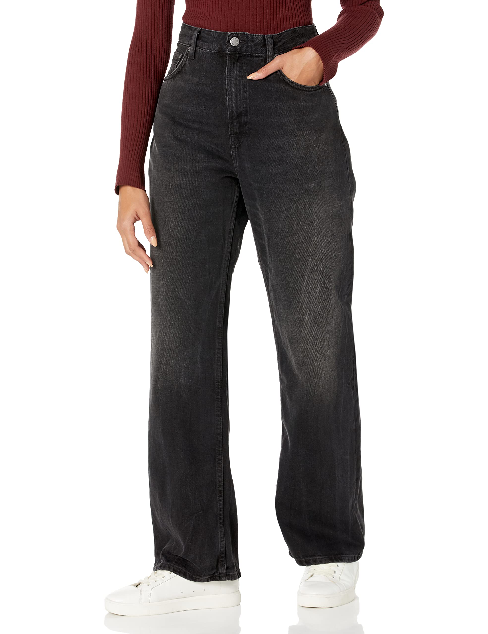 Nudie Jeans Women's Clean Eileen High Waist Skinny Jeans in Shimmering Black - Perfect for Casual Wear, Night Out & Office Style