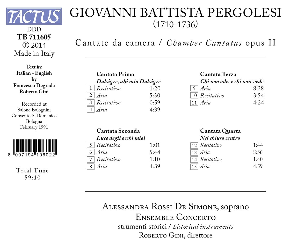 Cantate Da Camera 2 - Premium Italian Chamber Music CD Collection | Perfect for Classical Music Lovers, Dinner Parties & Relaxation