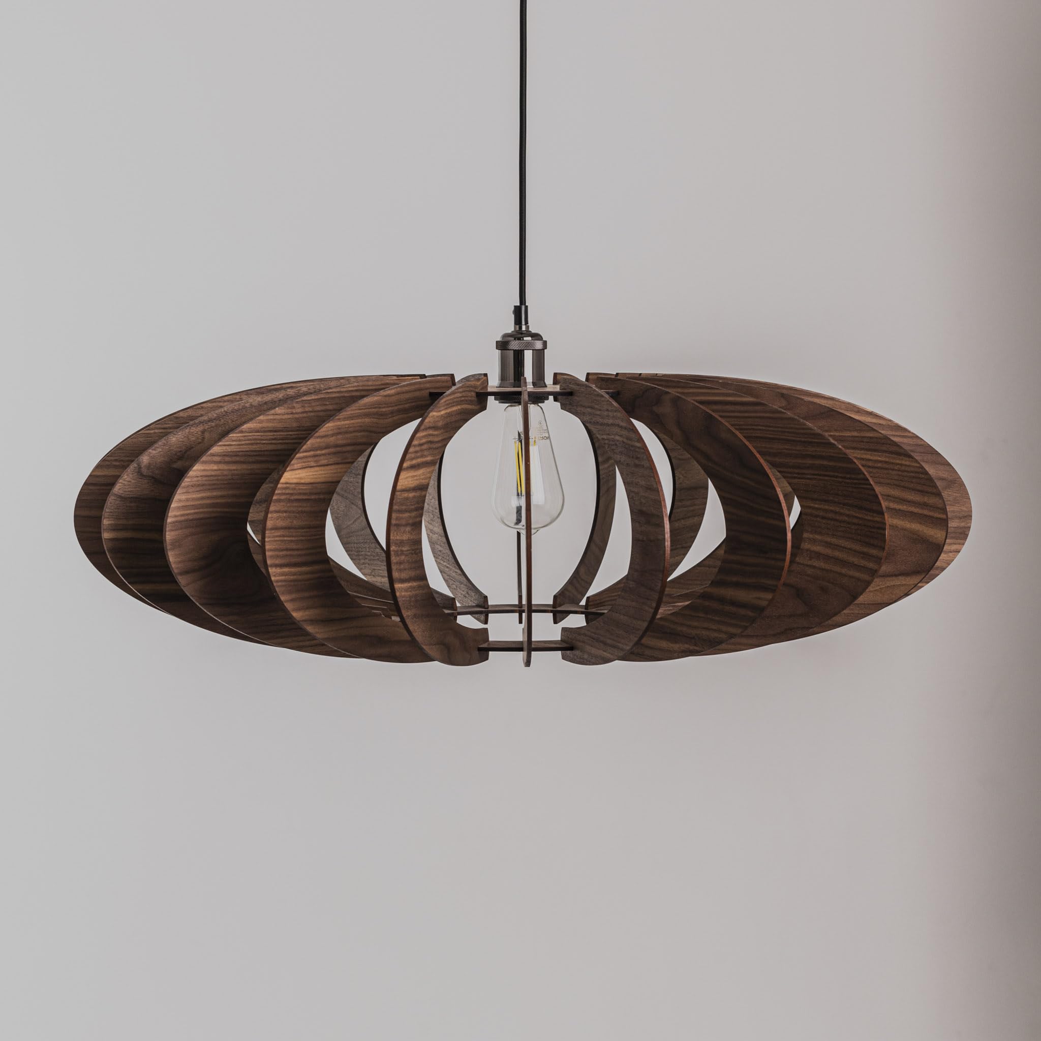 Modern Wooden Ceiling Light Fixture - Handcrafted Wood Pendant Chandelier for Dining Room, Bedroom & Living Room - Unique Rustic Lighting Decor for Home & Office
