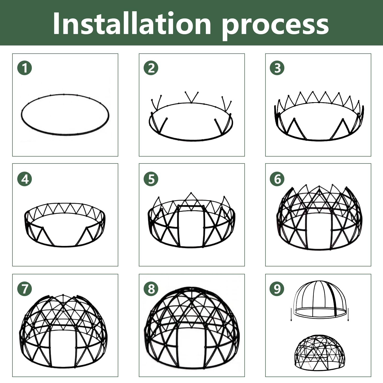 12FT Weatherproof Garden Dome Igloo Tent with PVC Cover - Clear Greenhouse Bubble Tent for Backyard, Outdoor Parties & Winter Gardening | Perfect for Patio Events, Camping & Seasonal Plant Protection