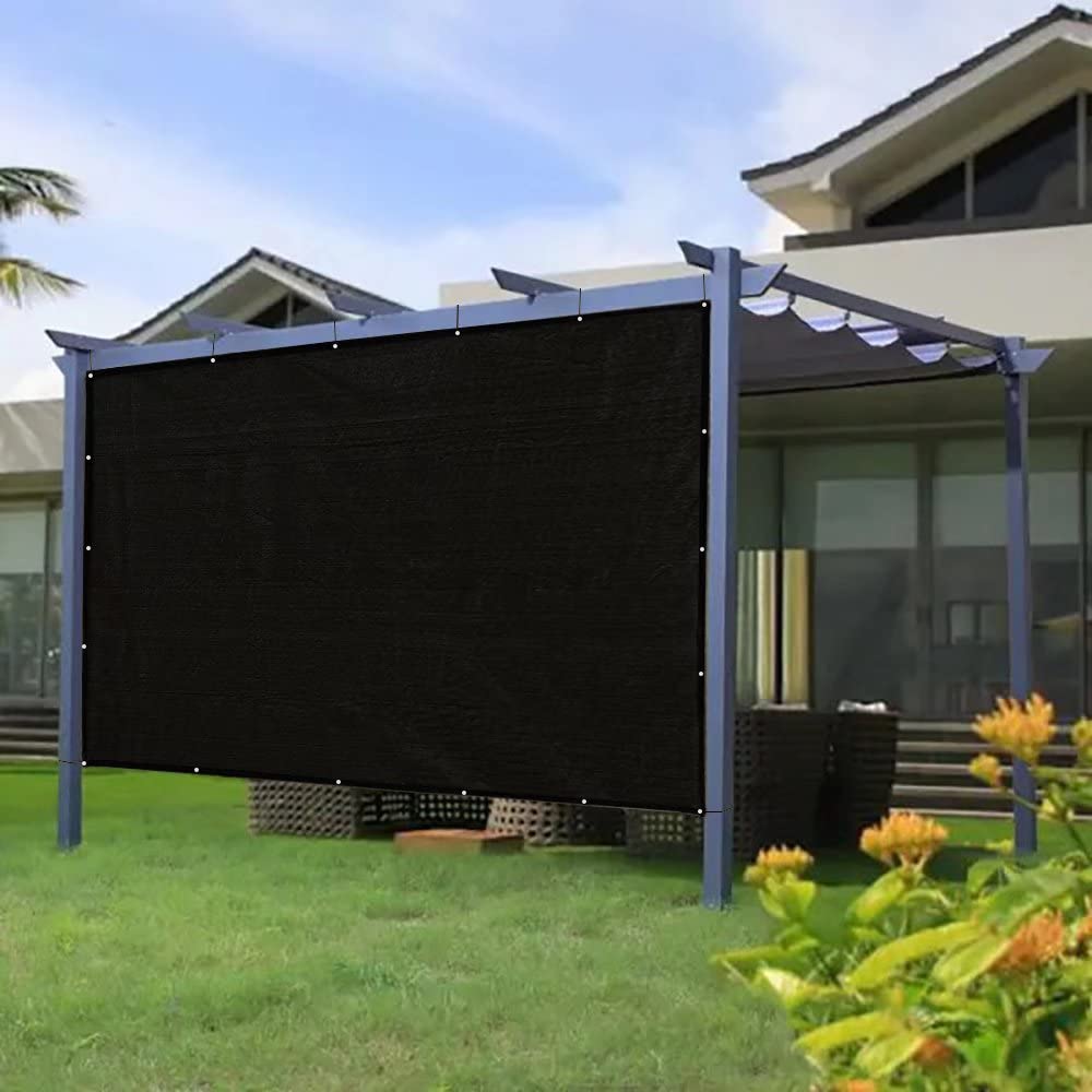 Shatex Privacy Screen Sun Shade Cloth - 6’ x 14’ Black Taped Edge with Grommets, UV Blocking Mesh for Pergola, Awning, Patio & Window Cover - Perfect for Outdoor Privacy, Sun Protection & Garden Shade