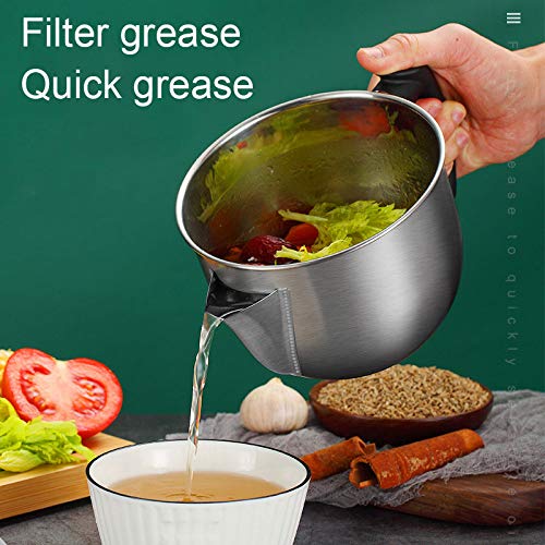 Arinda 3-in-1 Stainless Steel Oil Filter Strainer & Colander - Reusable Fry Oil Filter Pot for Kitchen, Deep Frying & Cooking - Perfect for Filtering Used Cooking Oil, Straining Pasta & Draining Vegetables