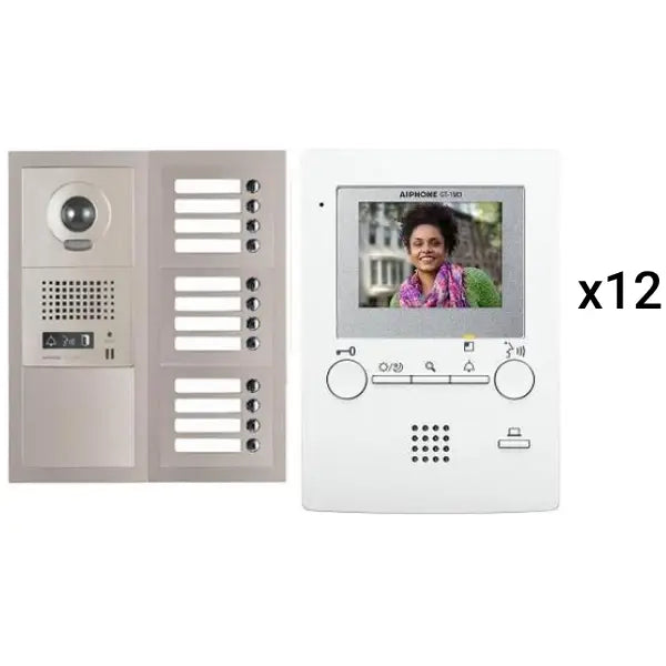 Aiphone GT 12V3 12 Apartment Multi Tenant 3.5