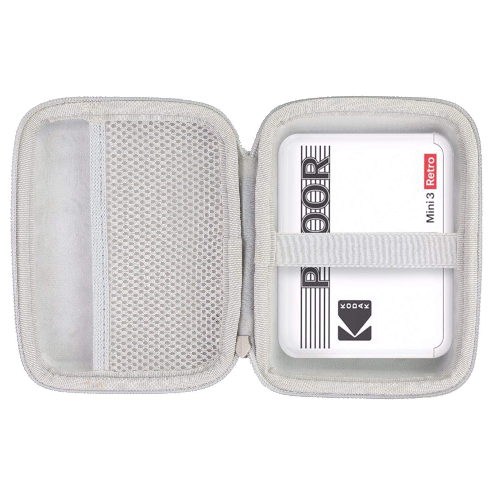 Khanka Hard Travel Case for Kodak Mini 3 Retro & Mini Shot 3 Square Instant Printer & Camera - Durable Protective Cover with Zipper (Gray) - Perfect for Travel, Outdoor Adventures & Photo Storage