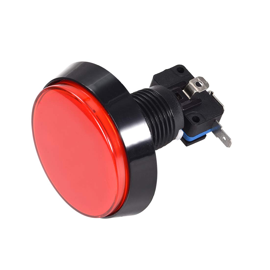 60mm 12V LED Illuminated Arcade Push Button Switch with Micro Switch - Red Round Game Button for Video Arcade Machines & DIY Gaming Controllers - Perfect for MAME Cabinets, Pinball Mods & Retro Gaming Setups
