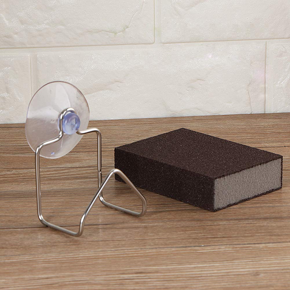 Premium Stainless Steel Kitchen Sink Caddy & Sponge Holder with Strong Suction Cups - Compact 7.4cm x 6cm Kitchen Organizer Rack for Sponges, Brushes & Utensils - Perfect for Small Sinks, RV Kitchens & Apartment Living