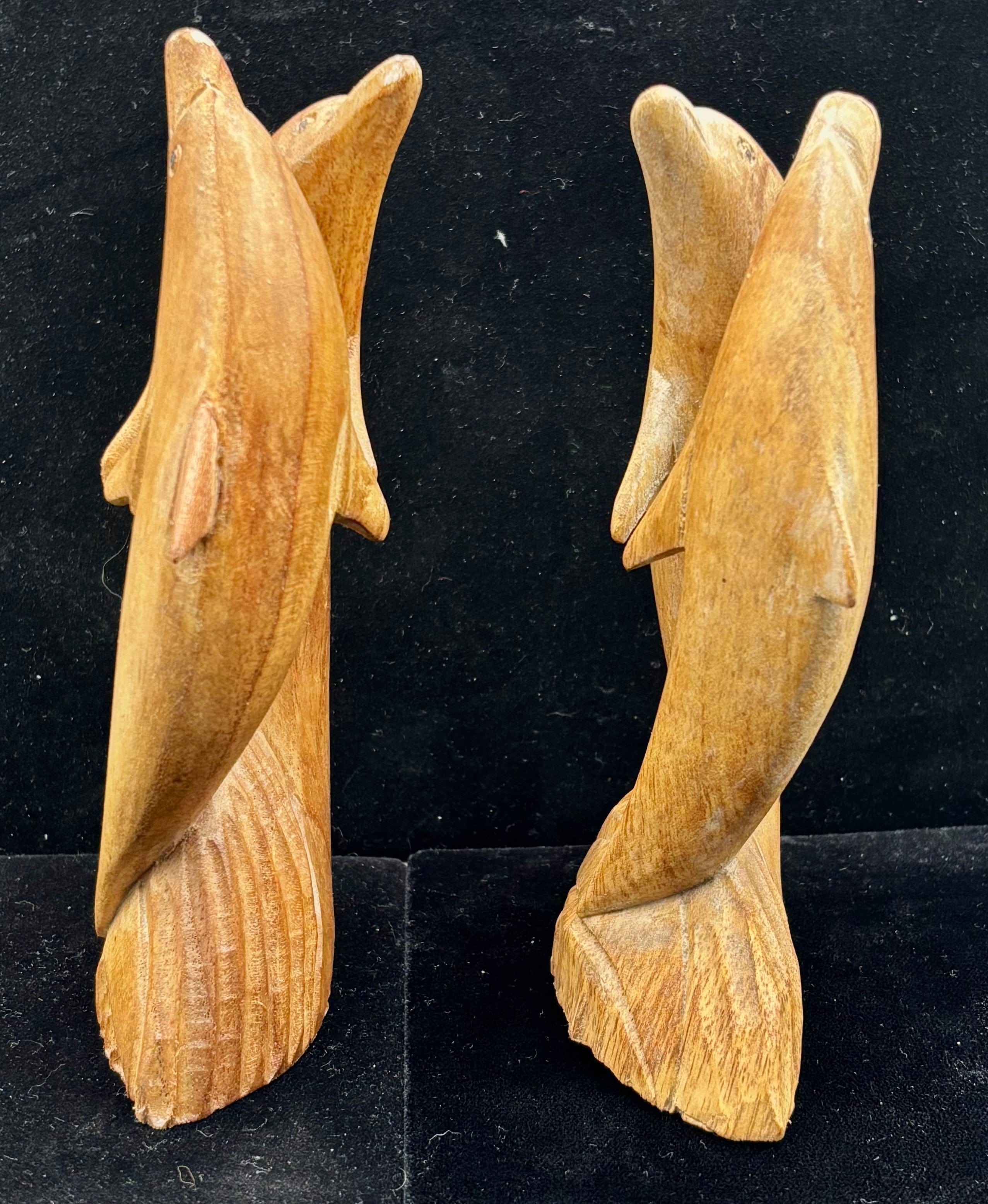 Handcrafted Dolphin Teak Wood Carving - Elegant Home Decor for Beach House & Coastal Living Room | Perfect Gift for Ocean Lovers