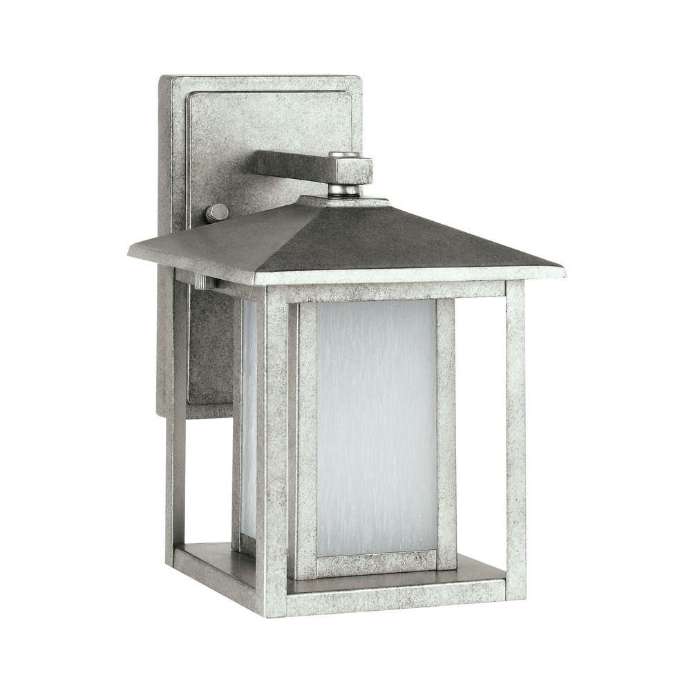 60W Outdoor Wall Lantern with Weathered Pewter Finish - Incandescent Contemporary Light Fixture for Porch, Patio & Garden Lighting - Model 73-Bel-2289079