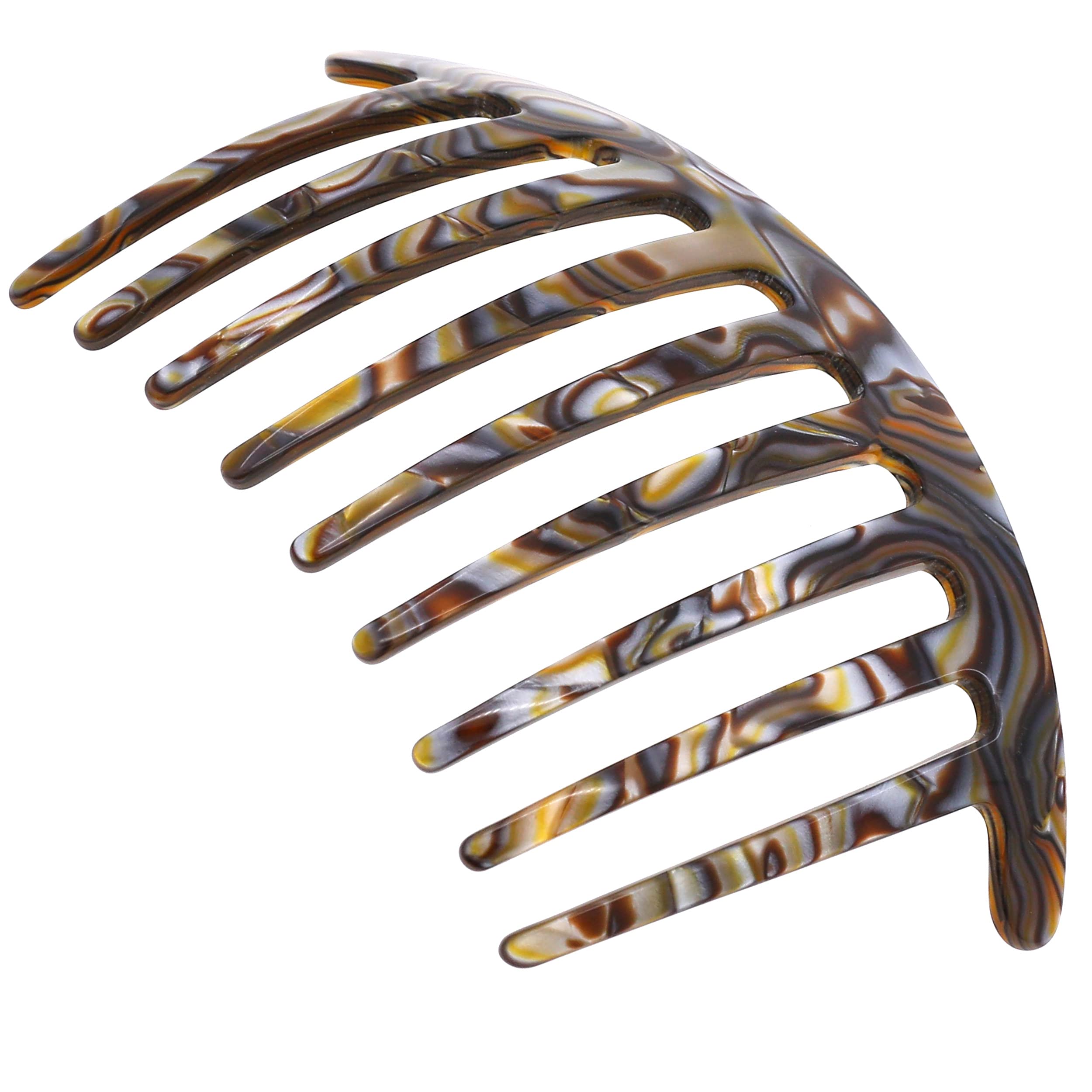 Camila Paris CP3182 French Handmade Side Comb - Rounded Onyx Hair Clip for Women | Strong Hold French Twist & Bun Styling | Elegant Hair Accessories Made in France | Perfect for Weddings, Parties & Formal Events