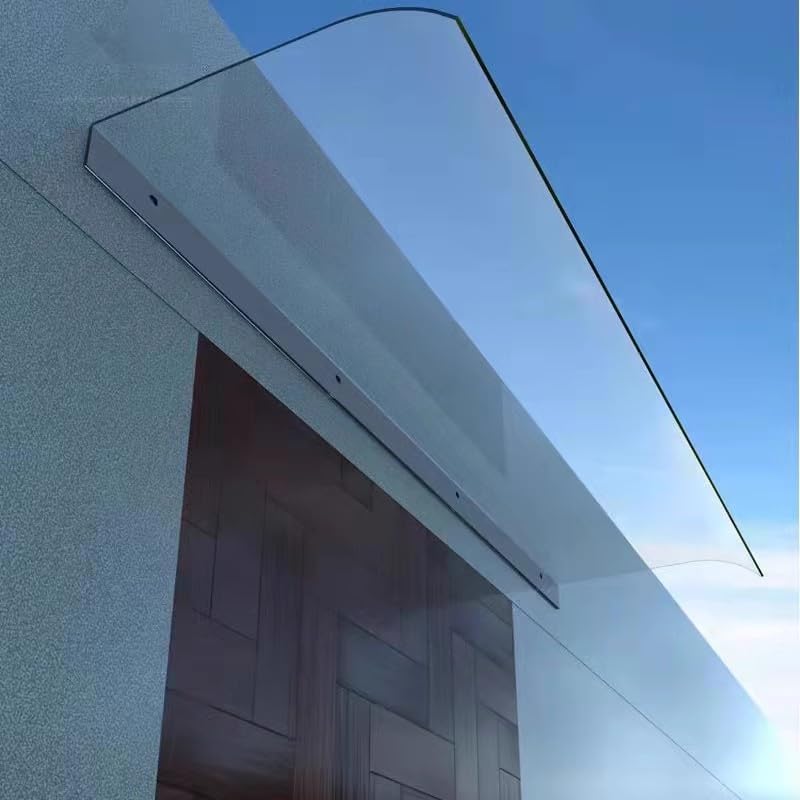 Waterproof Clear Window Door Canopy - Heavy Duty Outdoor Awning Without Brackets for Patio, Balcony & Garden - UV Resistant Rain Shelter Cover for Sun Protection & Weatherproofing