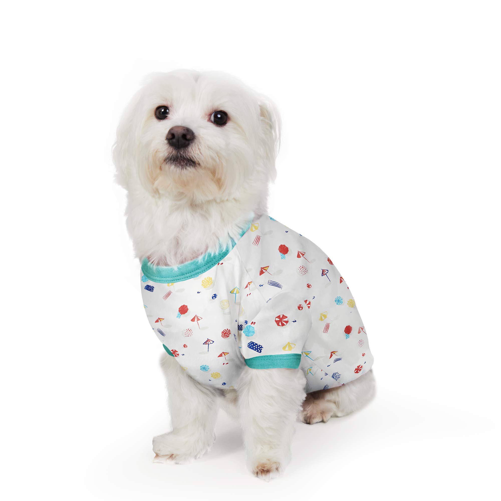 BedHead Stretch Lounge Dog Pajamas - Oceanside Print - Small Size - Cozy Sleepwear for Dogs at Home