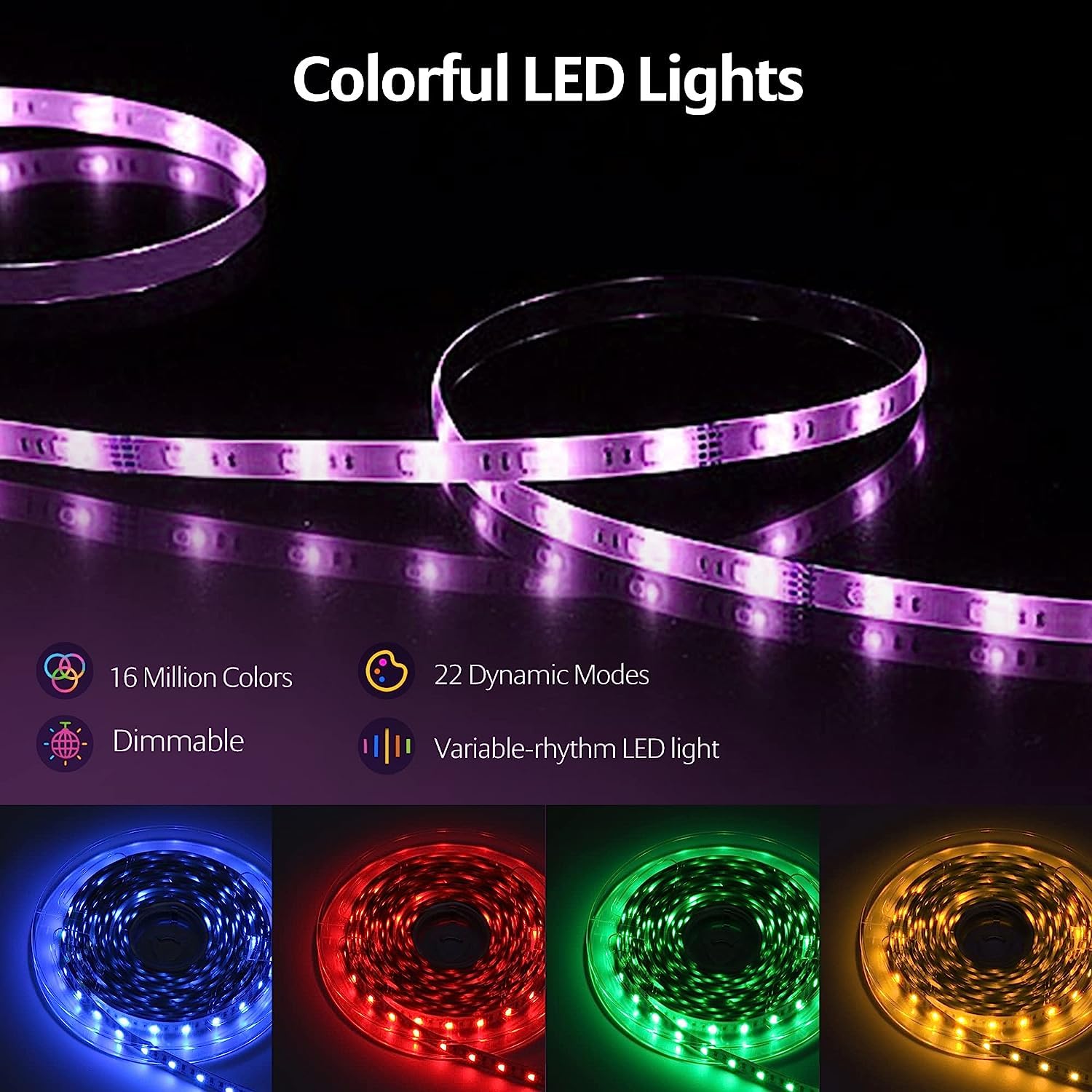 65.6FT LED Boat Lights - 12V RGB Marine Strip Lights with APP & RF Remote Control, IP66 Waterproof for Pontoon, Bass, Fishing Boats & Yachts - Perfect for Deck, Interior & Underwater Lighting