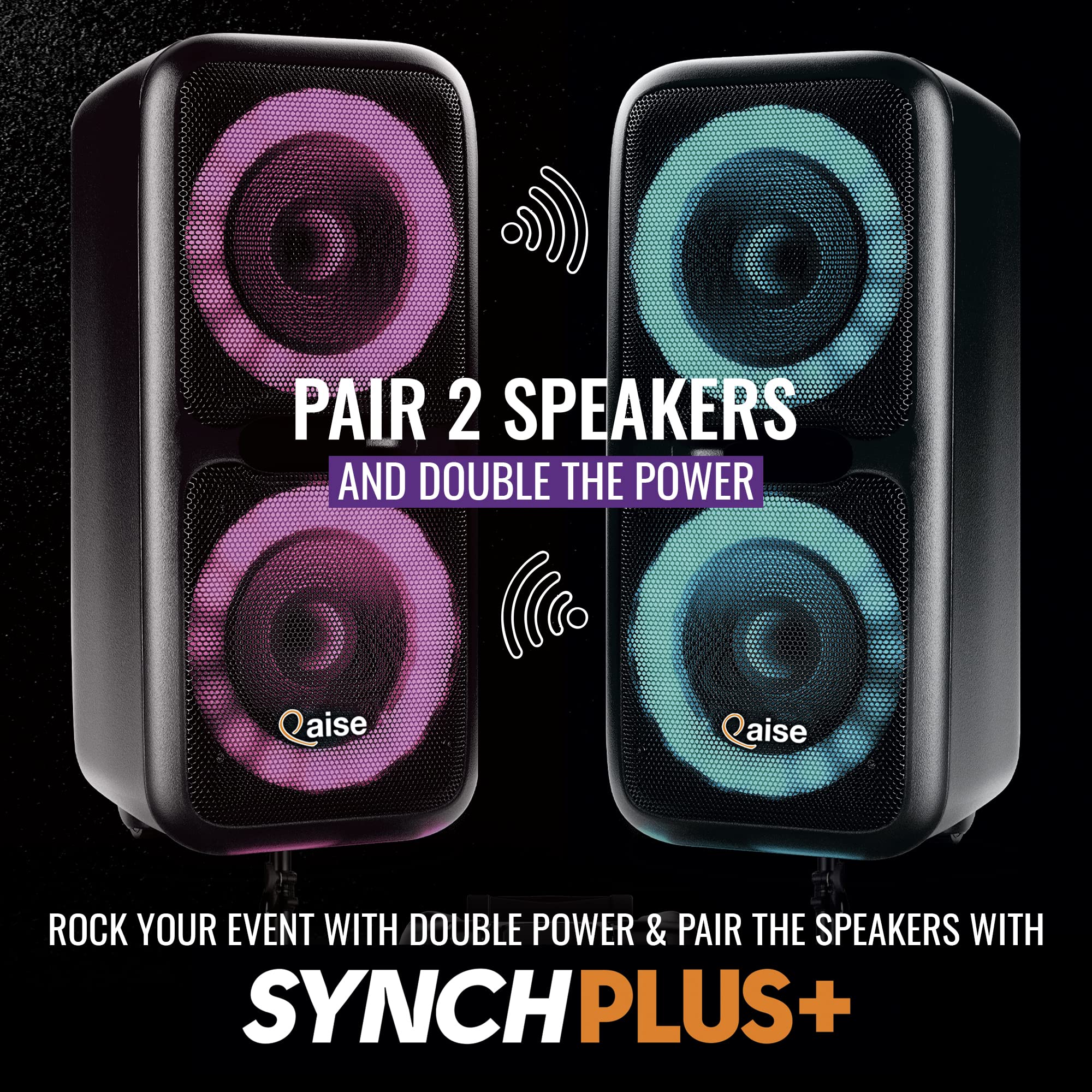 Portable Bluetooth Speaker & Karaoke Machine with Wireless Mic - 6000W Peak Power, Dual 12