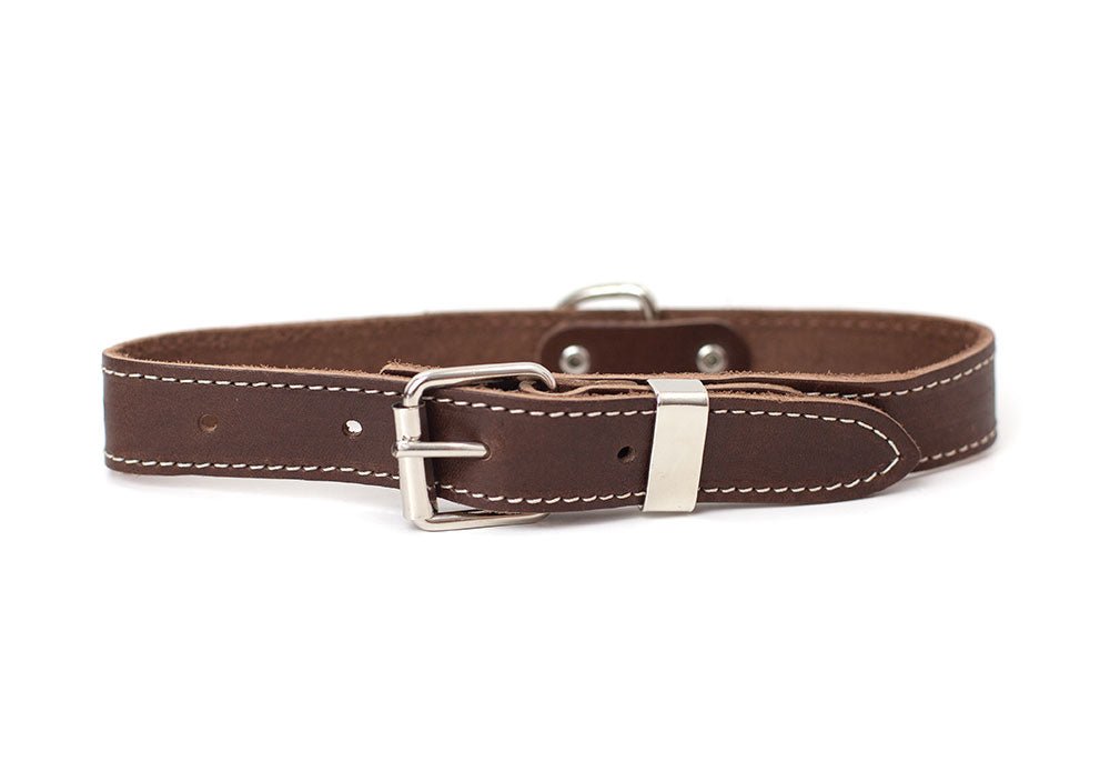 Premium Genuine Leather Dog Collar with Classic Buckle - Adjustable & Durable for Small to Large Dogs - Perfect for Daily Walks, Training & Outdoor Adventures