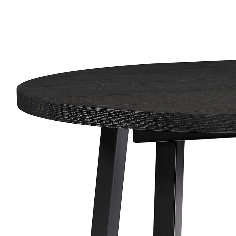 NOVAH Extendable Dining Table 120-200cm, Black - Expandable Kitchen Table for Small Spaces, Perfect for Family Dinners & Entertaining Guests