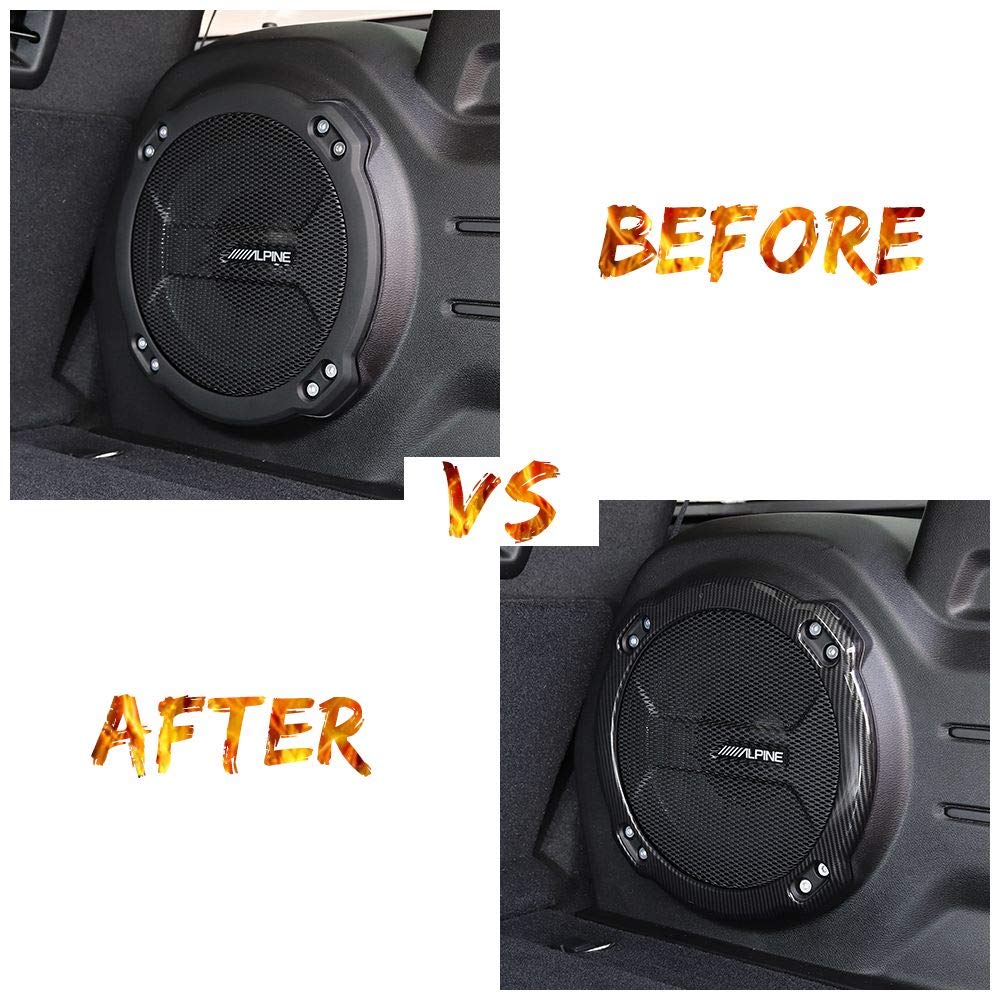 JeCar ABS Trunk Speaker Trim Cover for Jeep Wrangler 2018-2023 JL/JLU Rubicon - Carbon Fiber Interior Accessory | Perfect for Off-Roading & Car Customization