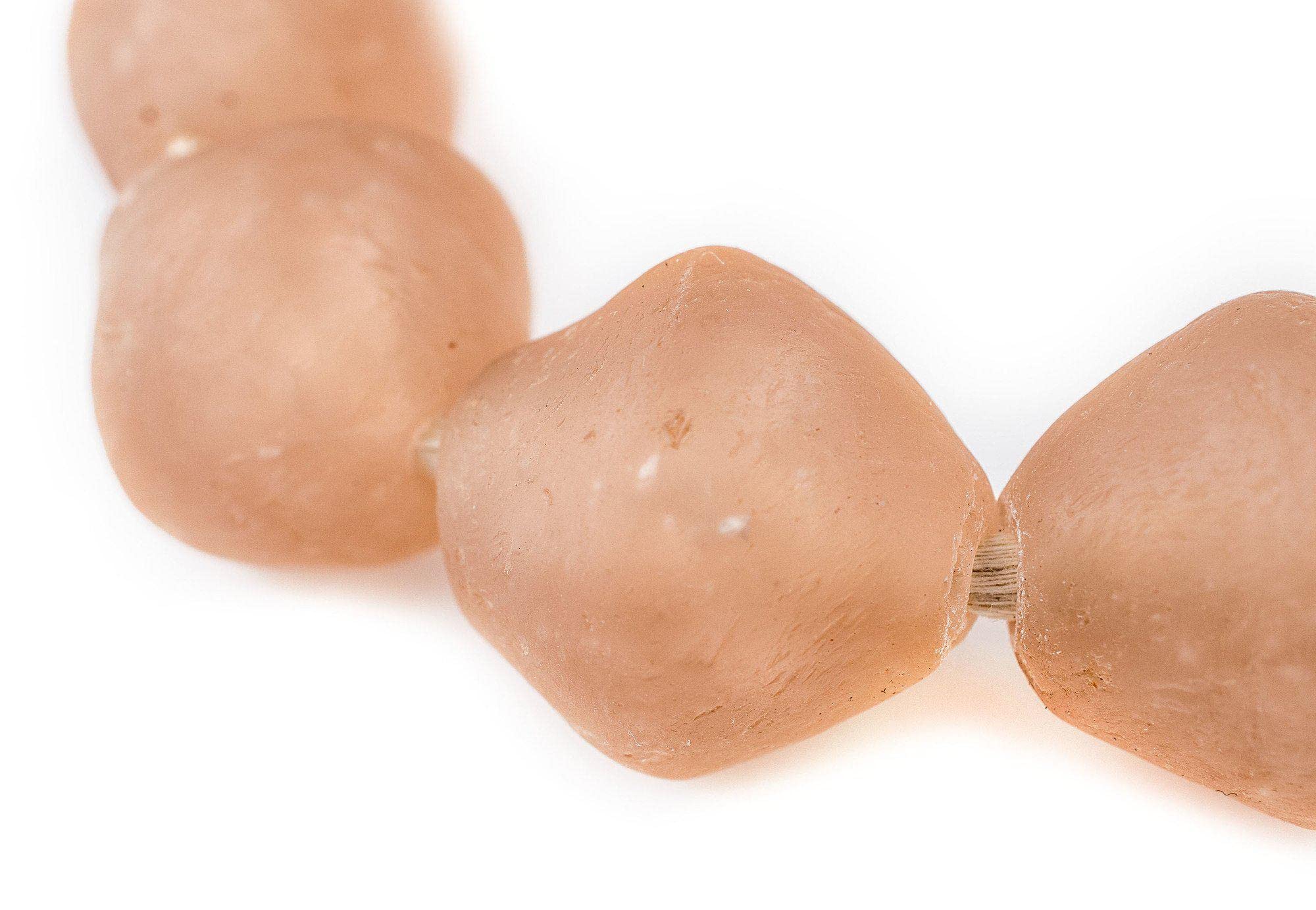TheBeadChest 34mm Super Jumbo Rose Bicone Recycled Glass Beads - Handmade in Ghana from Eco-Friendly Recycled Glass - Perfect for Jewelry Making, DIY Crafts, and Home Decor Projects
