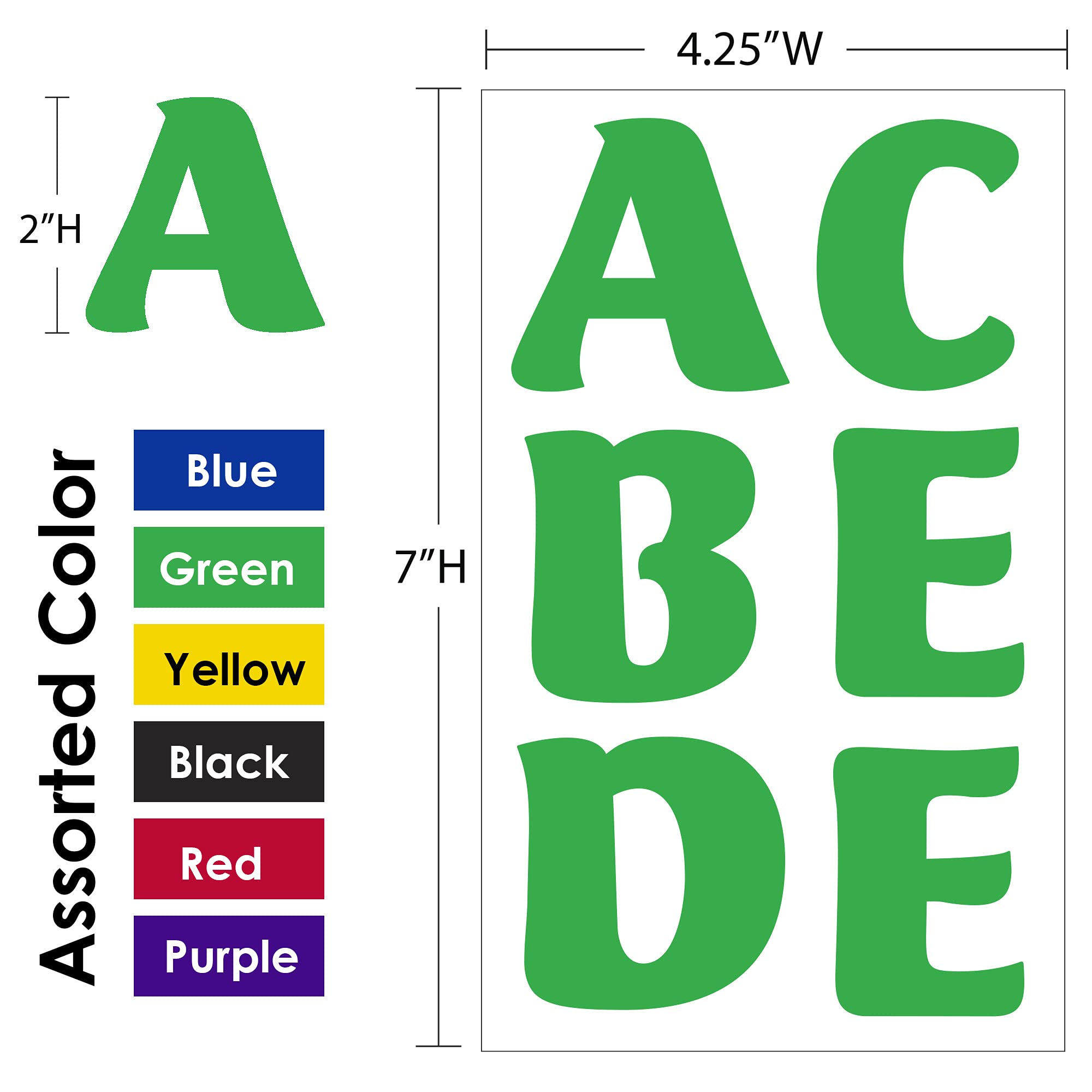 BAZIC 6 Colors Alphabet & Number Stickers 2