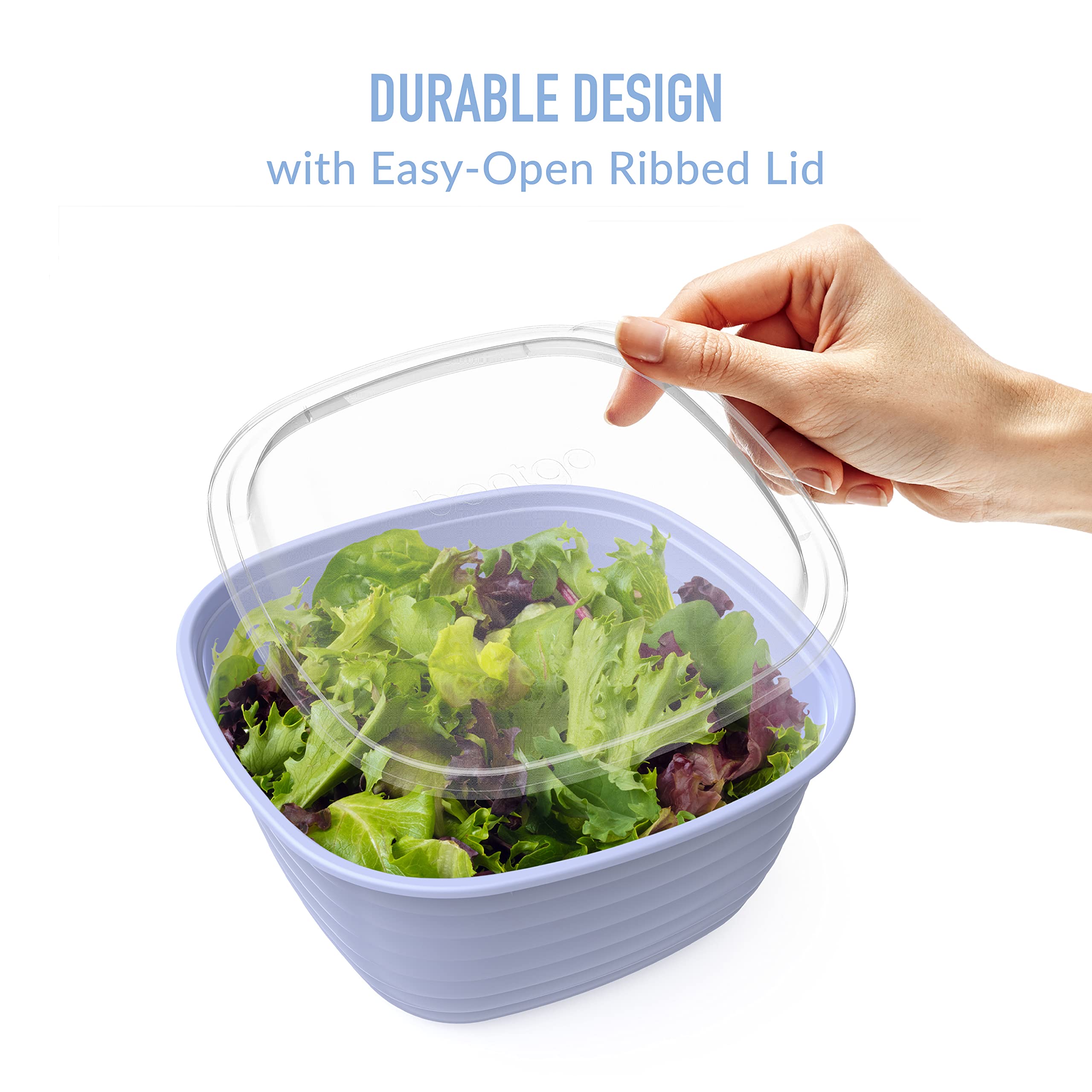 Bentgo Prep - 10-Pack Reusable BPA-Free Meal Prep Containers with Lids - Microwave, Freezer & Dishwasher Safe Food Storage Bowls - Durable 1-Compartment Design (Periwinkle) - Perfect for Meal Prepping, Leftovers & On-the-Go Lunches