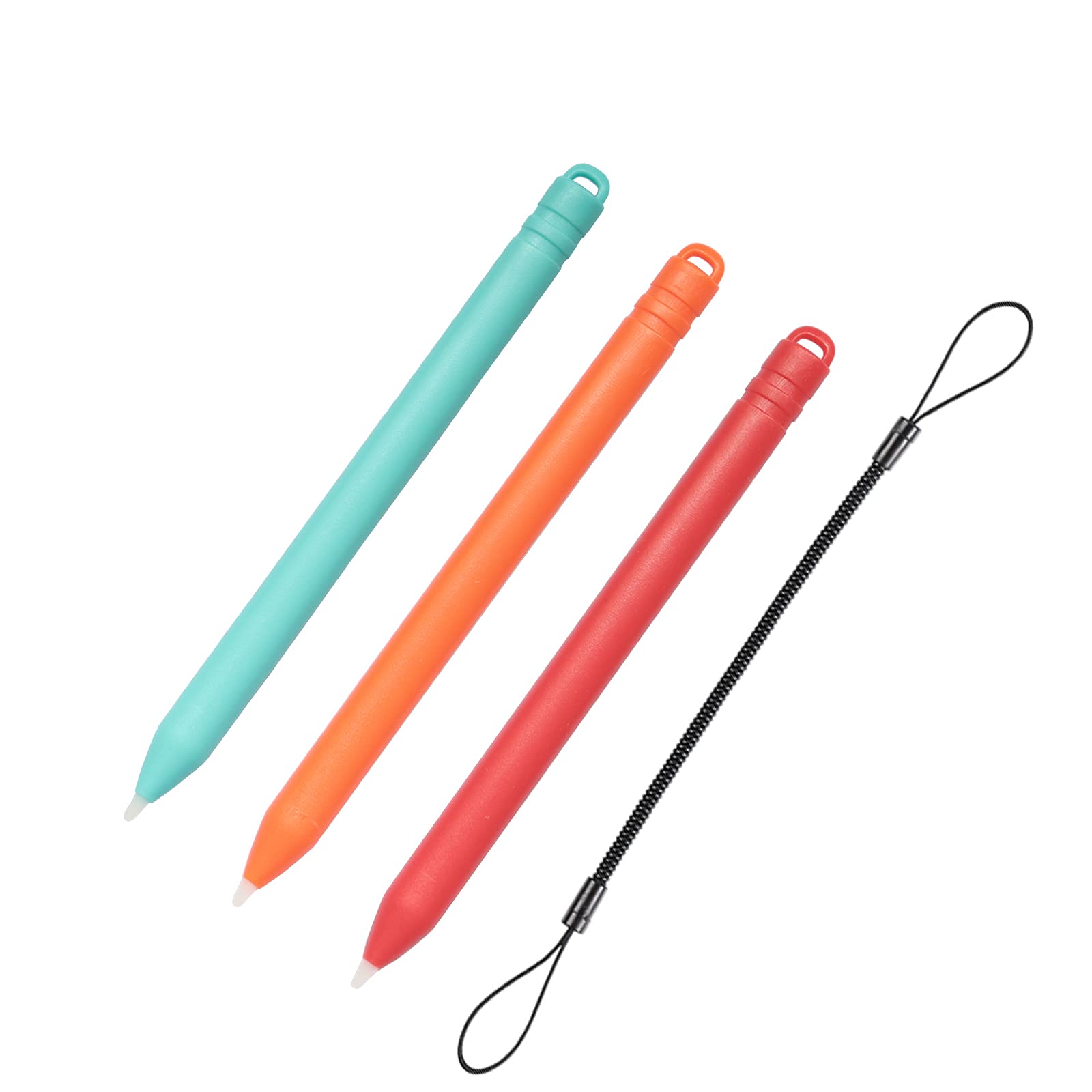 Colorful Stylus Pen & Lanyard Set for LCD Writing Tablet - 3 Pack Replacement Styluses with 1 Adjustable Lanyard - Perfect for Kids Drawing Pads, Doodle Boards & Digital Note Taking - Ideal for School, Office & Creative Sketching