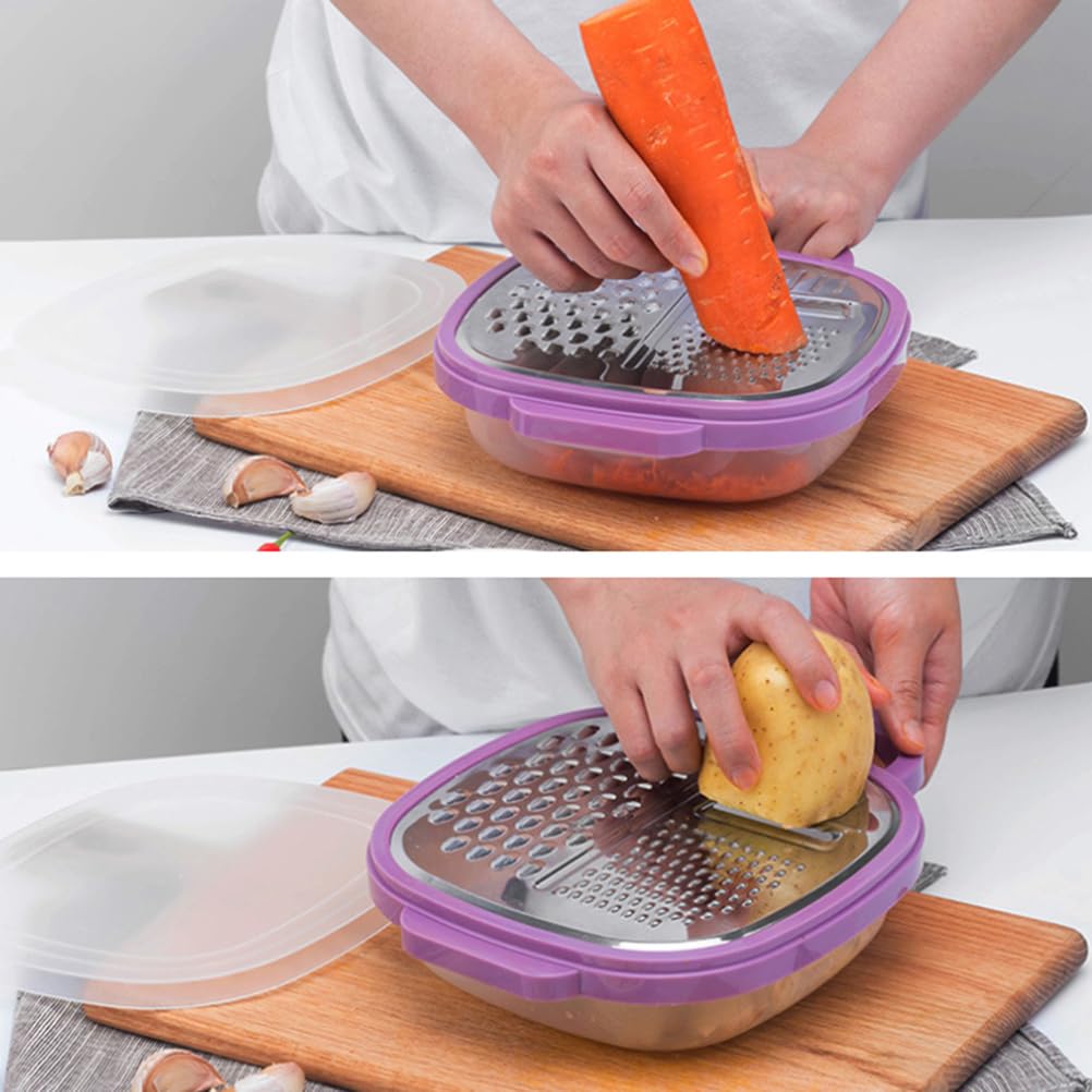 DOITOOL Stainless Steel Cheese Grater with Container & Handle - Kitchen Cheese Shredder for Parmesan, Mozzarella, Cheddar | Perfect for Pasta, Pizza, Salads & Baking