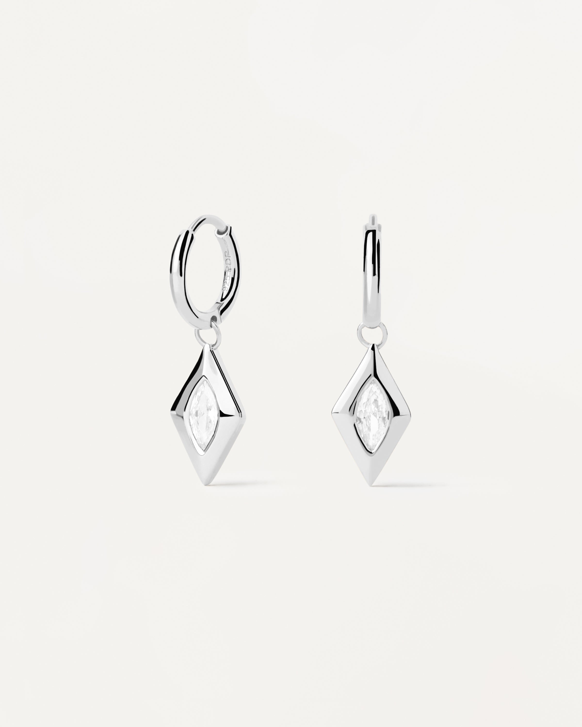 Kate Drop Silver Hoops Earrings for Women - Sterling Silver Dangle Earrings | Perfect for Everyday Wear, Parties & Gifts
