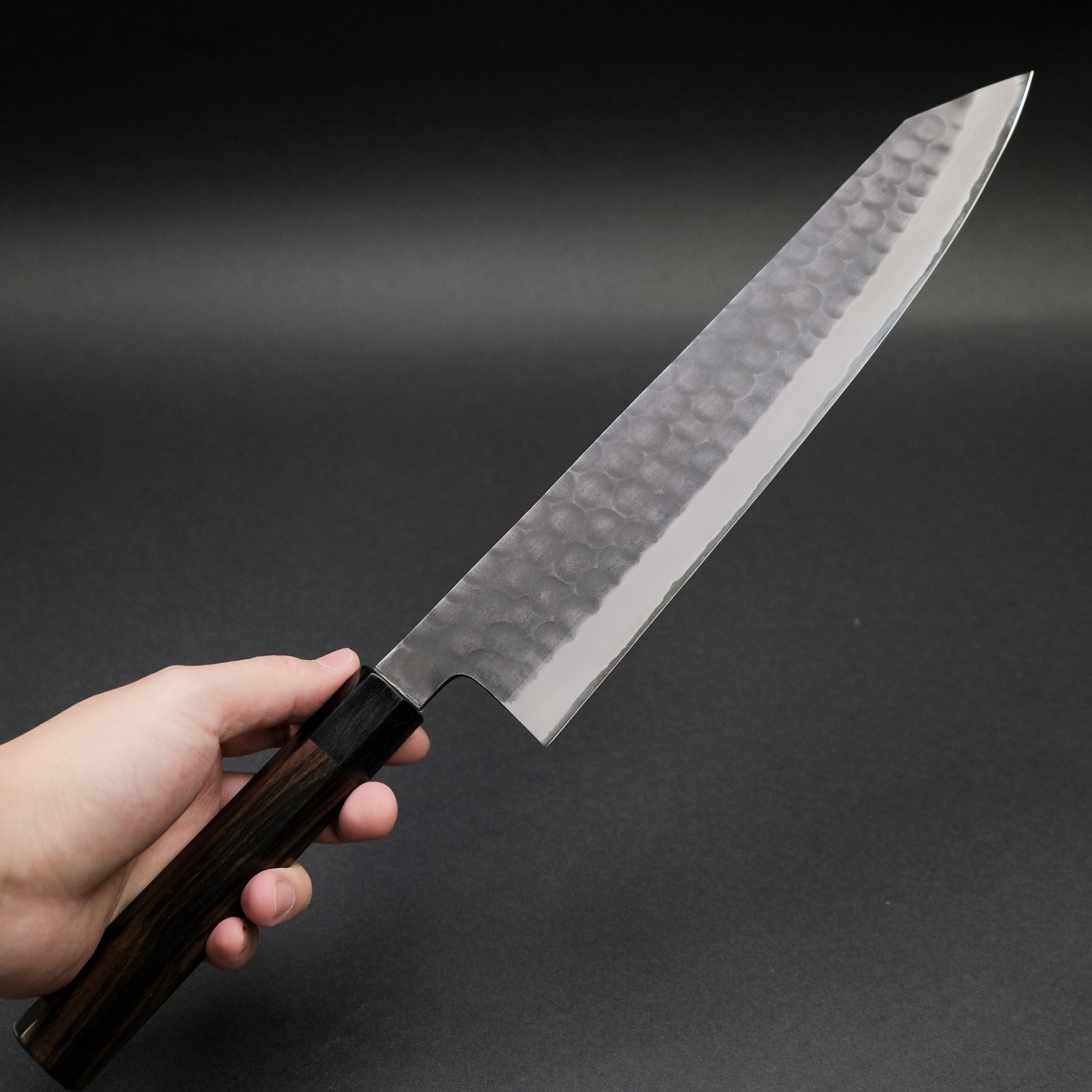 Premium Mutsumi Blue Super Kurouchi Tsuchime Kiritsuke Gyuto Knife 270mm - Handcrafted Japanese Chef Knife with Ebony Handle - Perfect for Sushi, Sashimi & Precision Cutting