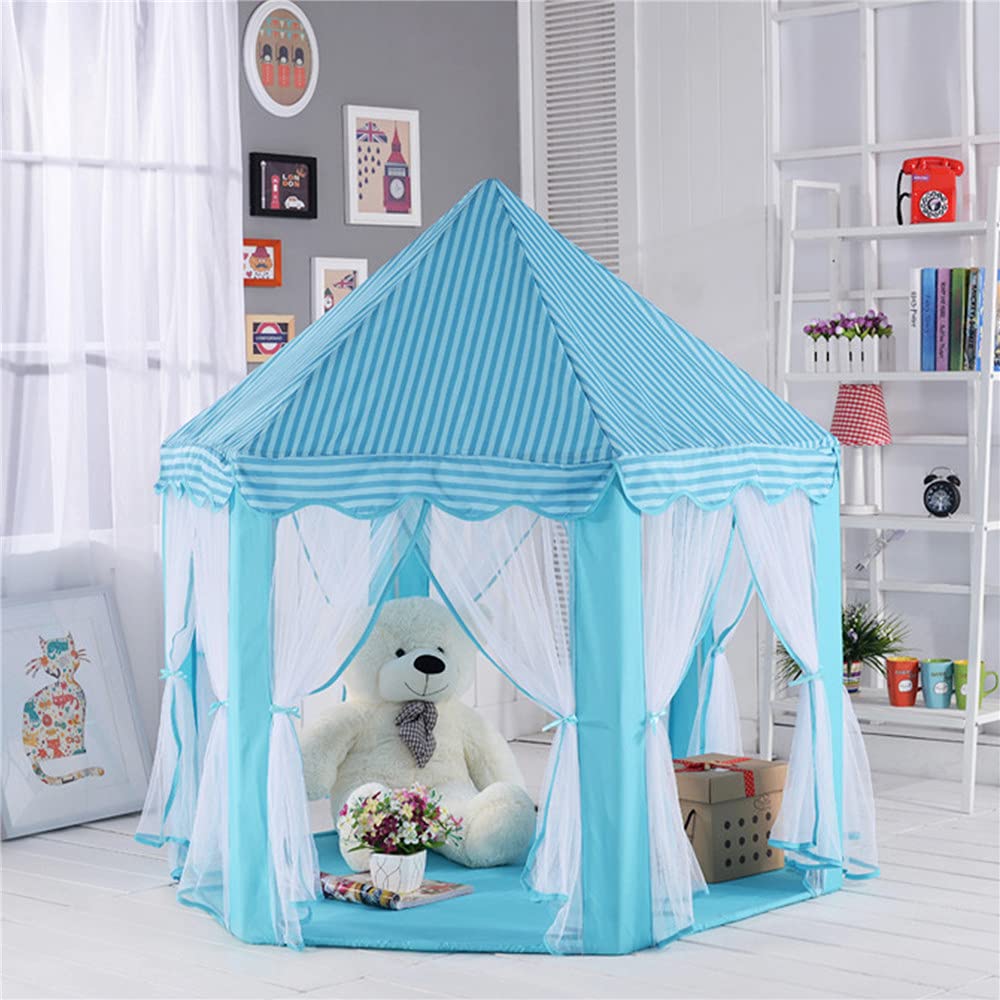 Portable Folding Princess Castle Play Tent for Kids - Fairy House with Multicolor LED Lights | Indoor Outdoor Children's Playhouse for Girls Birthday Party & Imaginative Play