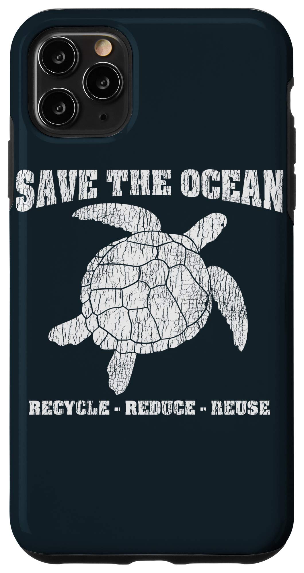 Eco-Friendly iPhone 11 Pro Max Case - Vintage Ocean Turtle Design | Sustainable Phone Cover for Climate Change Awareness | Perfect for Beach Lovers & Environmental Activists