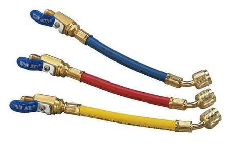 9 Inch Multi-Color Manifold Hose Set (Red, Yellow, Blue) - Perfect for Plumbing, Automotive & Industrial Applications