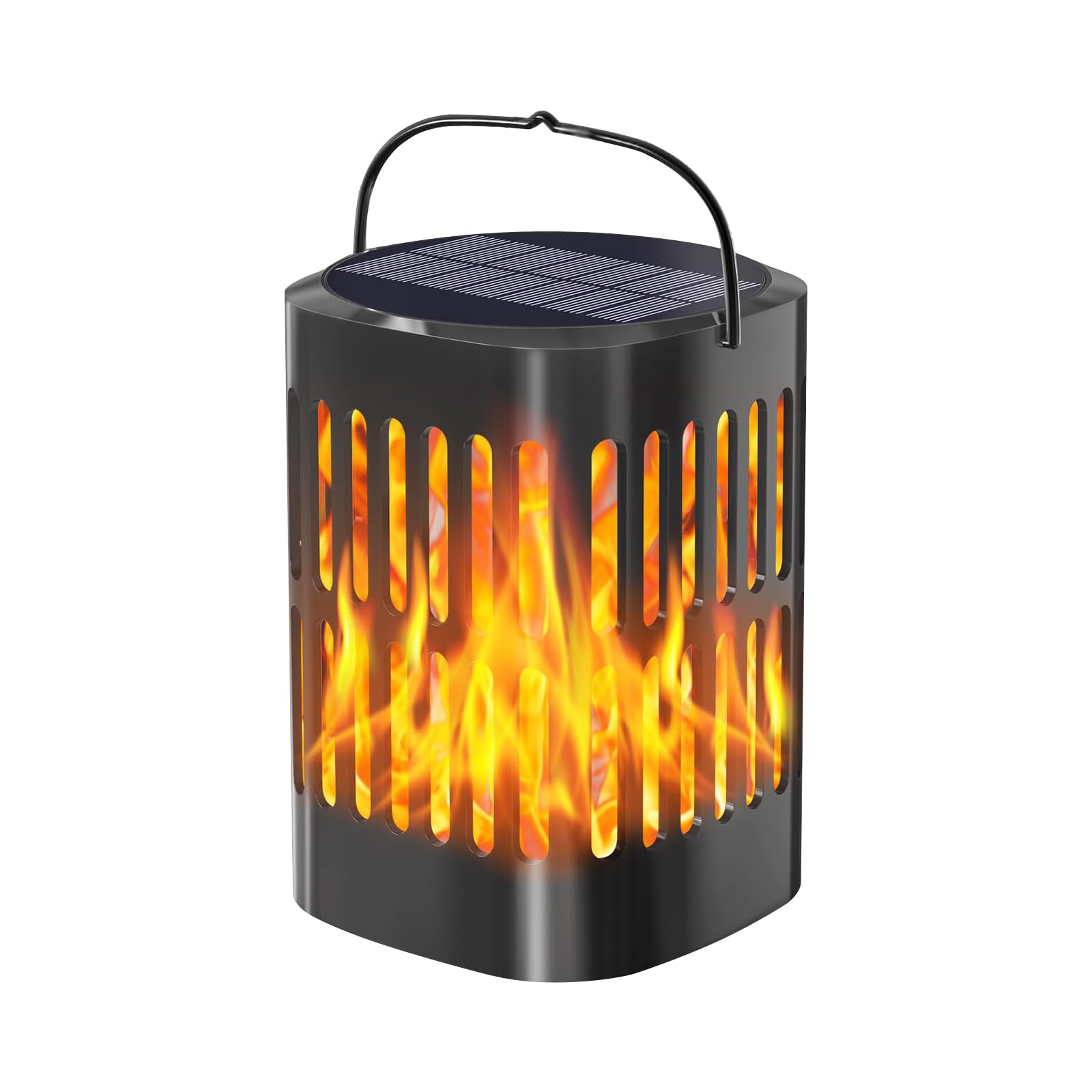 Solar Powered Outdoor Lanterns - Waterproof Hanging Solar Lights for Garden, Patio, Yard & Pathways - Black Flame Effect Decorative Lighting (1 Pack) - Perfect for Backyard, Deck, Porch & Outdoor Decor