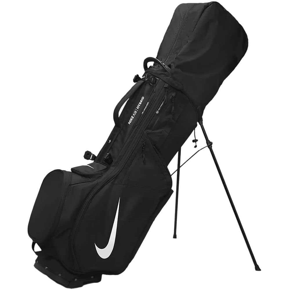 Nike Air Hybrid 2 Golf Bag - Lightweight Stand Bag with 5-Way Divider, Black & White | Perfect for Golf Tournaments & Practice Rounds | Water-Resistant & Durable Design