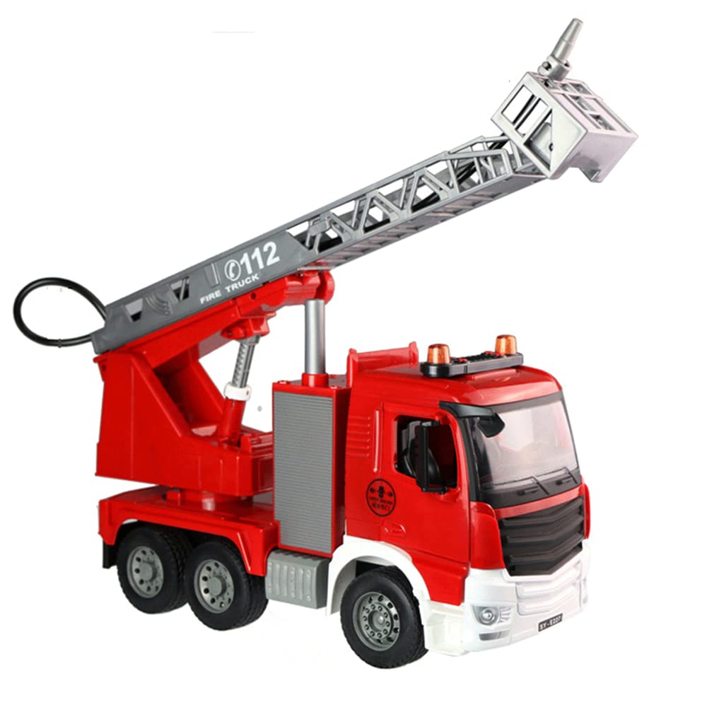 1/20 Scale ABS Fire Truck Model Kit - Realistic Simulation Sprinkler Fire Truck with Lights & Manual Inertia - Perfect Birthday Gift for Kids & Boys | Educational Toy for Pretend Play & Car Collection