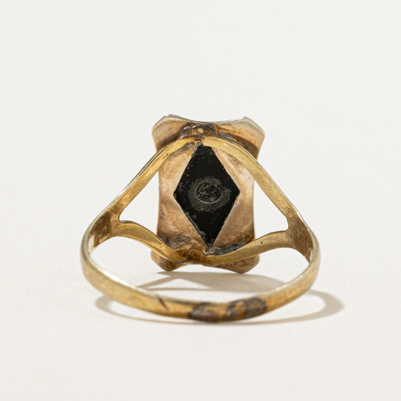 Onyx & Seed Pearl Tapered Ring - 0.55ctw Black Onyx & Pearl Ring - Size 5.25 - Elegant Stackable Ring for Women - Perfect for Weddings, Anniversaries & Special Occasions