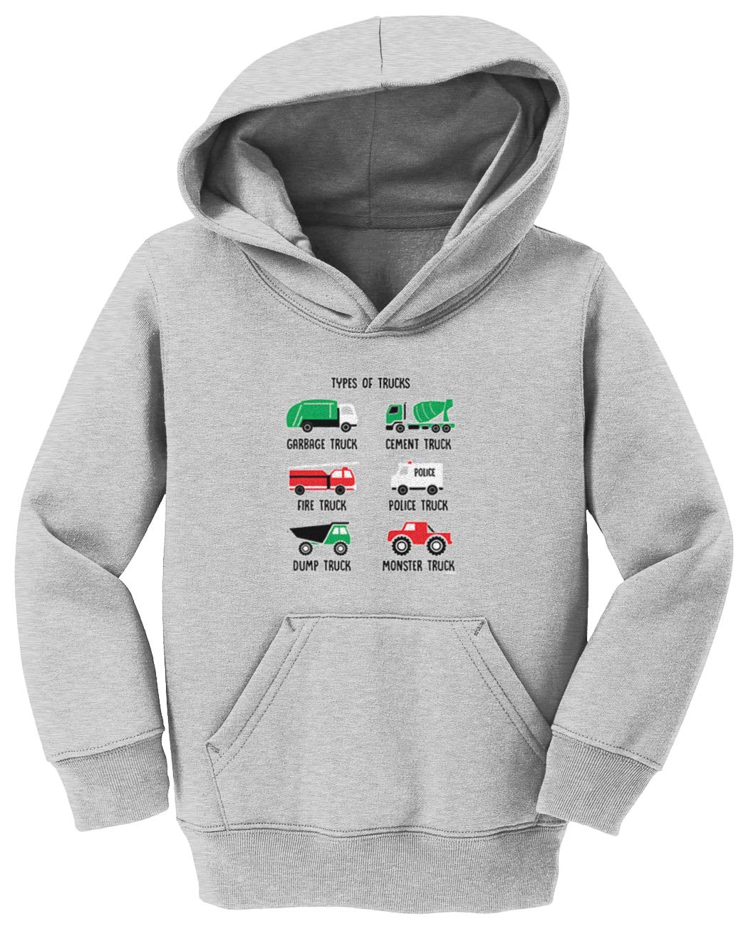Kids Garbage Truck & Fire Truck Fleece Hoodie - Toddler & Youth Monster Truck Themed Pullover for Playtime & Outdoor Adventures