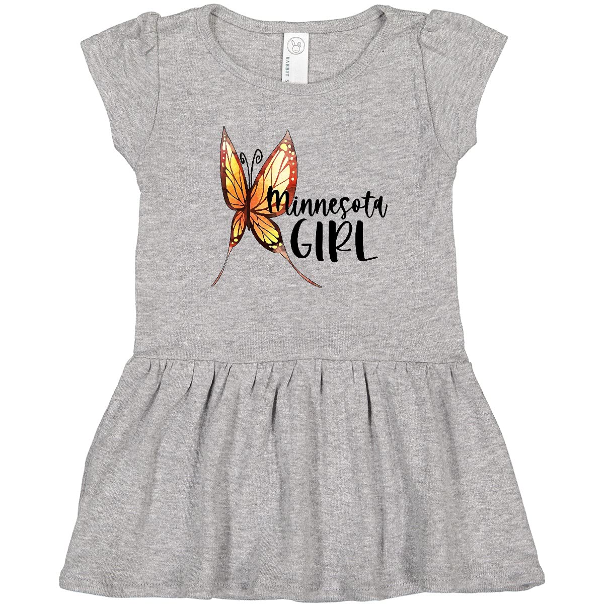 Inktastic Minnesota Girl Butterfly Toddler Dress - Cute Floral Print Baby Girl Outfit for Birthday, Party & Special Occasions