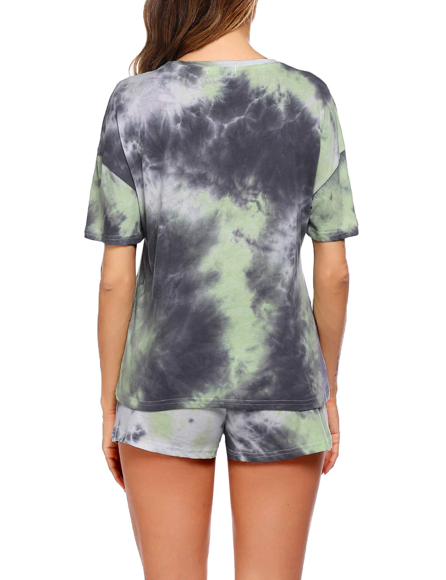 Hotouch Women's Printed Pajama Set - Soft 2-Piece Sleepwear with Short Sleeve Top & Shorts - Cozy Lounge & Sleepwear for Summer Nights, Vacations & Relaxing at Home