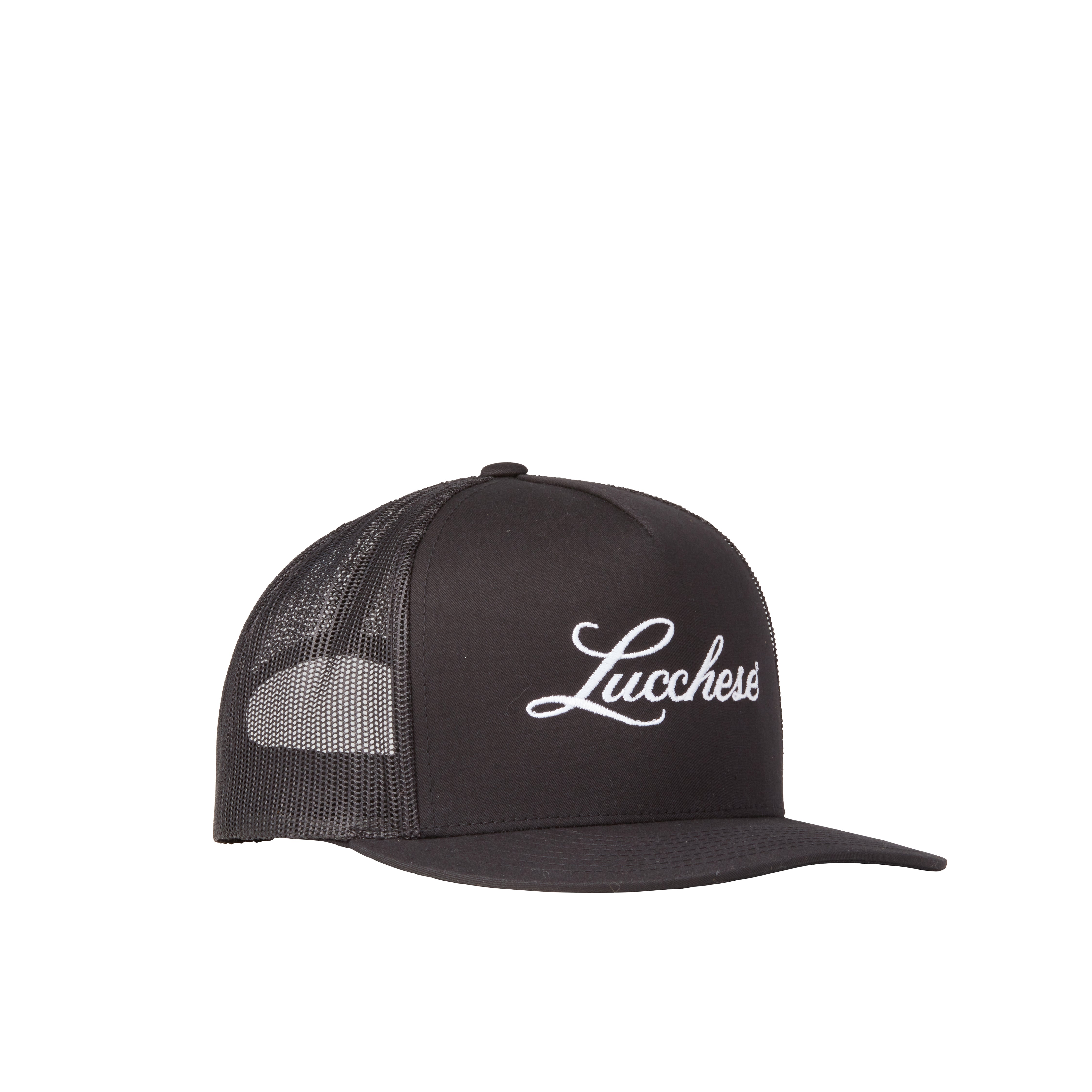 Lucchese Script Trucker Cap - Black | Stylish Baseball Hat for Men & Women | Perfect for Outdoor Activities, Sports & Casual Wear
