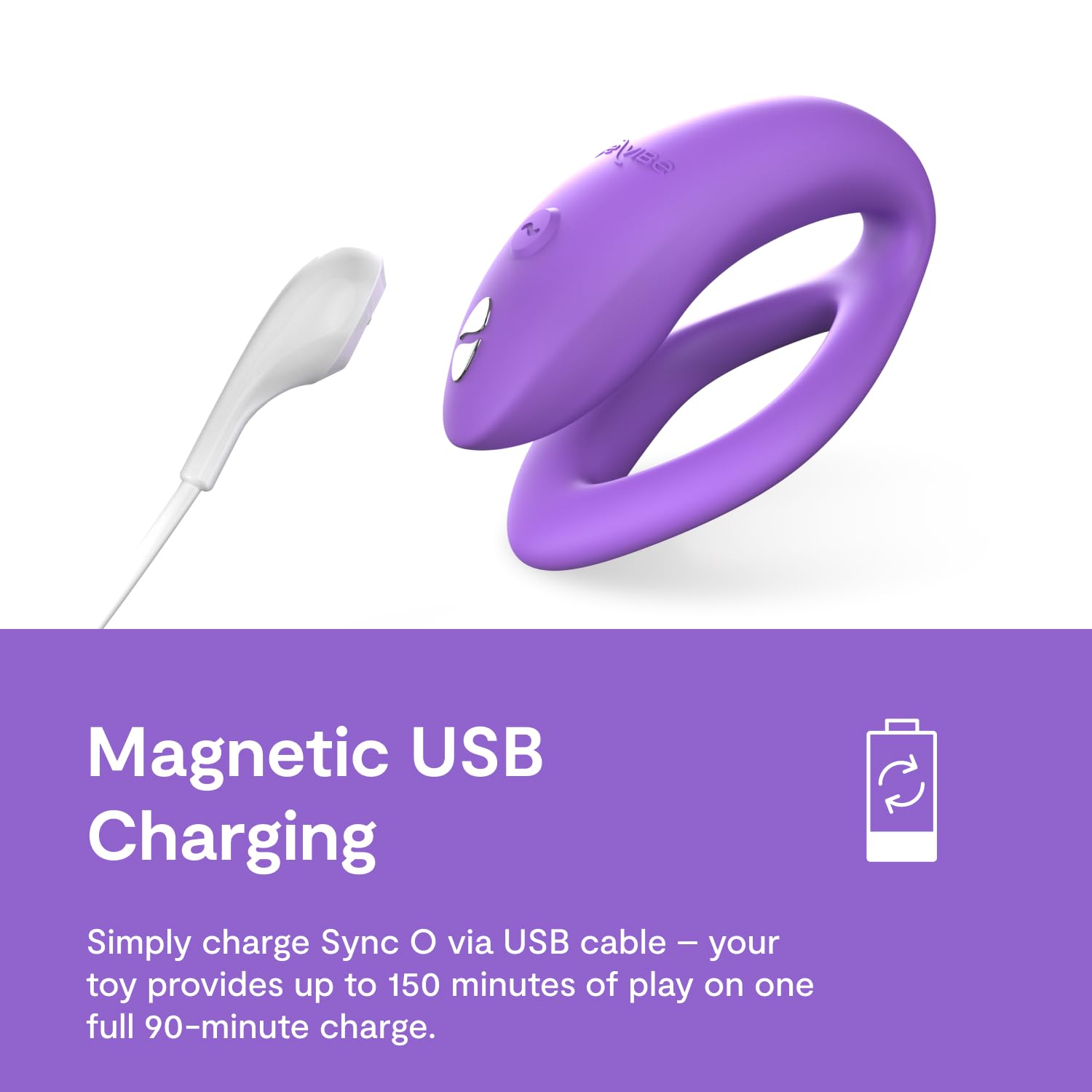We-Vibe Sync O Couples Vibrator - Remote Control Wearable Vibrator for Women & Couples | 10 Powerful Vibration Modes | App-Controlled G-Spot & Clitoral Stimulator | Rechargeable Adult Toy | Purple | Perfect for Long Distance Play & Intimate Couples Bonding