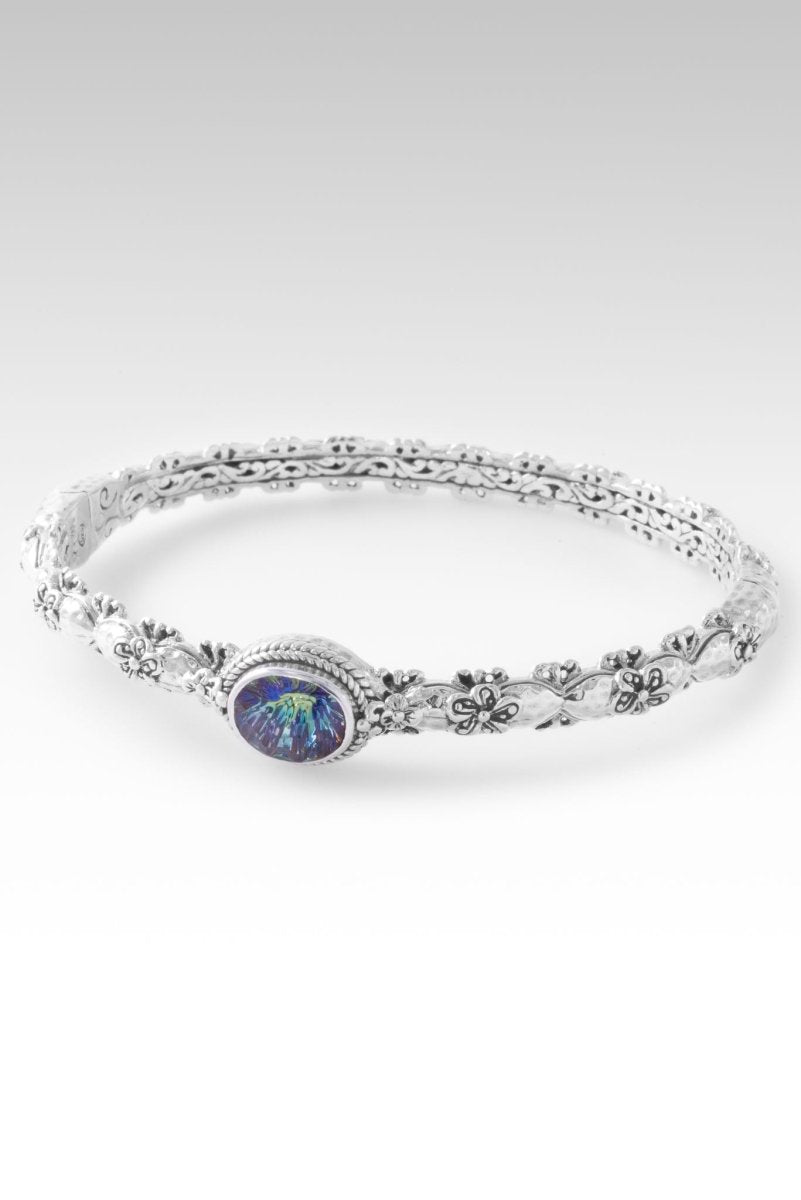 Bloom with Kindness Bangle™ - Moonlight Mystic Quartz Crystal Bracelet for Women, Elegant Adjustable Jewelry Gift for Mom, Sister, Friend - Perfect for Meditation, Yoga & Special Occasions