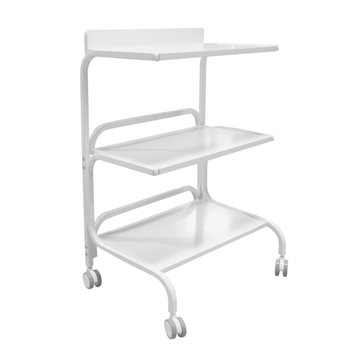 Versatile White Frameless Metal Utility Cart - Perfect for Kitchen, Office, Bathroom & Garage Organization | Heavy Duty Rolling Storage Cart with Multi-Function Design