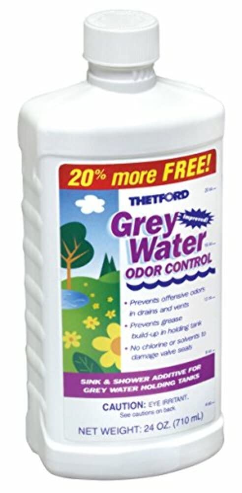 Grey Water Odor Control - RV Grey Water Tank Treatment by Thetford 15842, 24 oz - Eliminate Odors for Fresh RV Living