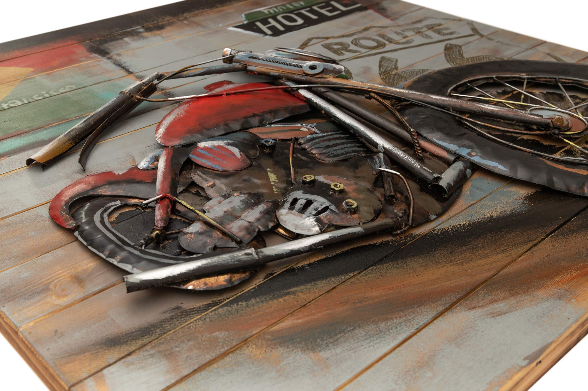 Handmade 3D Metal Wall Art - Unique Hammered Galvanized Steel with Hand-Painted Finish - Ready to Hang Home Decor for Living Room, Bedroom or Office