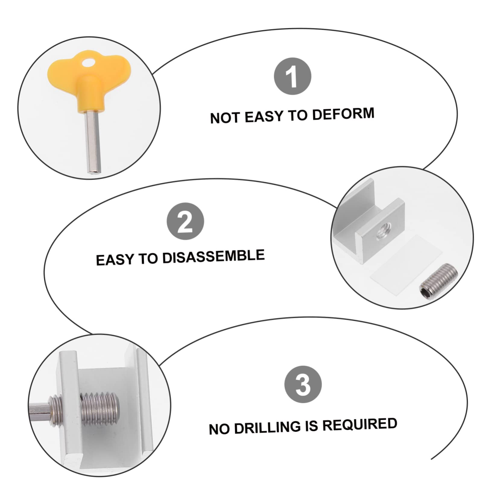 KITANDOVE 4-Pack Sliding Window Security Locks with Keys - Childproof & Burglar Proof for Home & Office Safety - Prevent Falls & Break-Ins - Ideal for Bedrooms, Living Rooms & Basement Windows