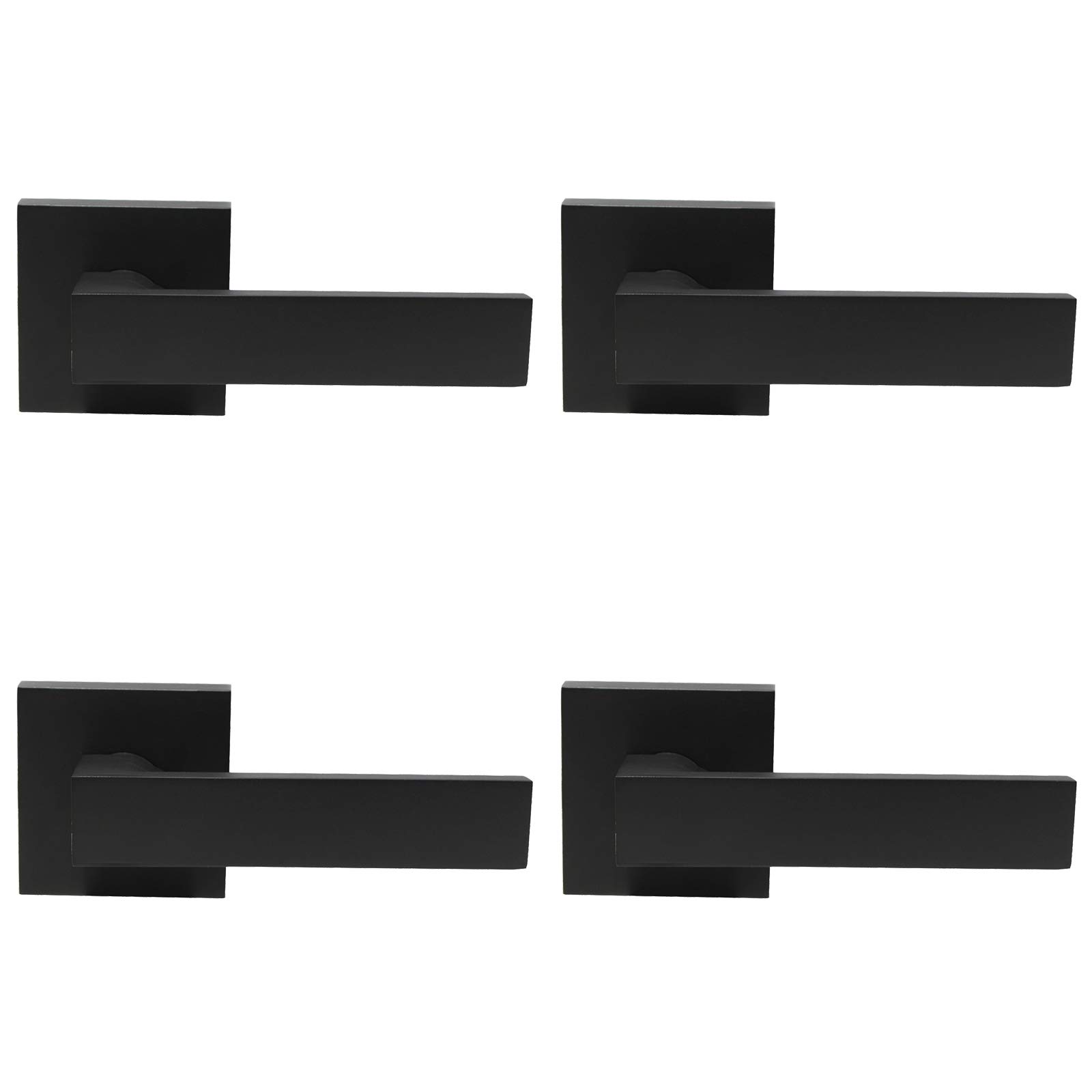 Probrico 4 Pack Matte Black Dummy Door Handles - Non-Turning Interior Door Levers, Heavy Duty Reversible Indoor Handles for Closet Pantry & Cabinet - Perfect for Home, Office & Commercial Spaces