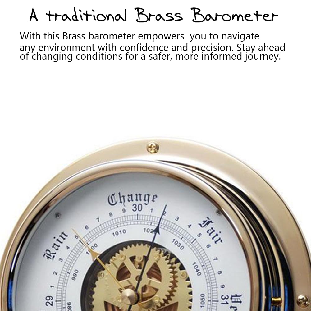 Premium Brass Barometer for Fishing & Sailing - 180mm/7.087