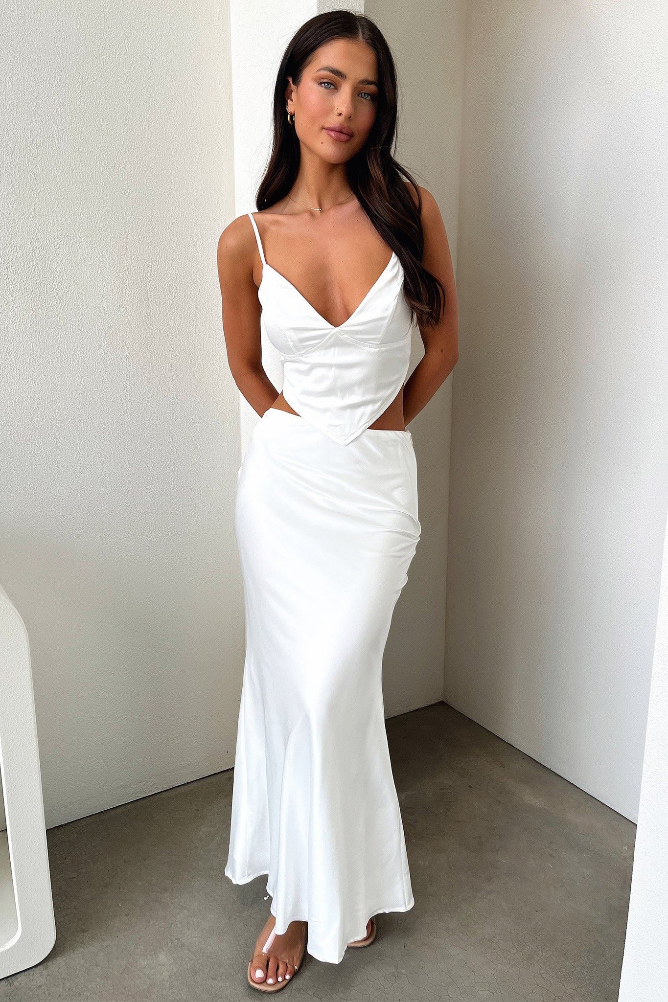 Adira Maxi Skirt for Women - Flowy White Long Skirt with Elastic Waist | Perfect for Beach, Summer Outfits & Boho Style