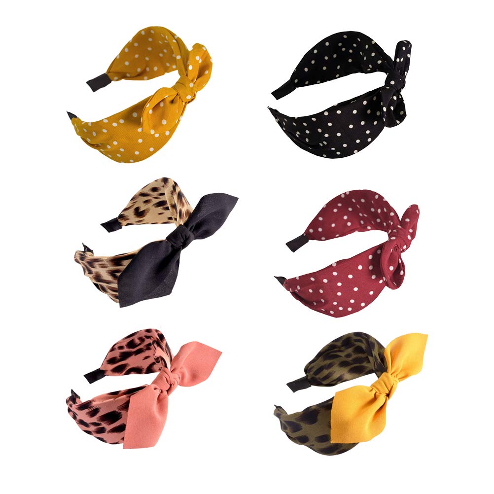 6Pcs Women's Fashion Headbands Set - Soft Hair Bandanas, Bowknot Headwraps & Hair Hoops for Women - Perfect for Workouts, Yoga, Running, and Everyday Styling