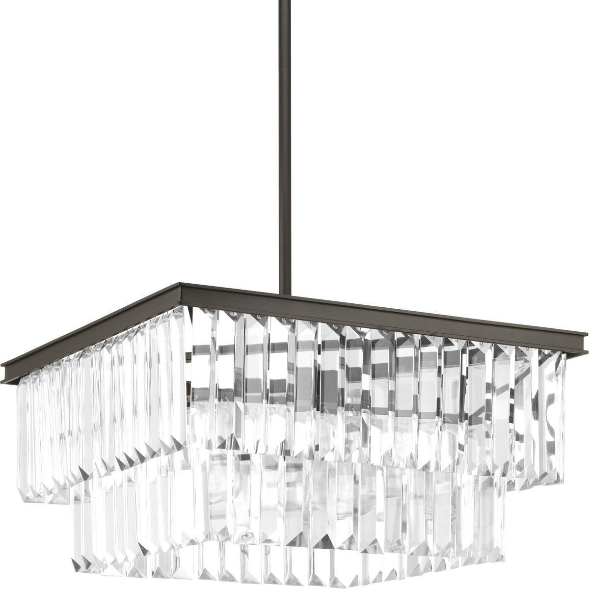 Glimmer Collection 4-Light Pendant Chandelier - Modern Crystal Glass Ceiling Light Fixture for Dining Room, Kitchen Island & Bedroom Lighting