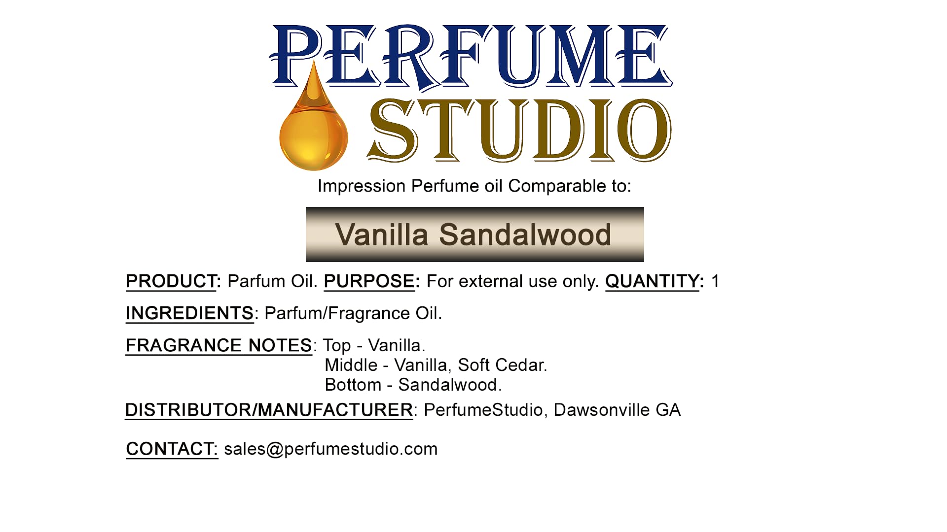 Premium Vanilla Sandalwood Fragrance Oil - 1oz Amber Glass Dropper Bottle, High Grade Concentrated Essential Oil for Soap Making, Candle Making, Diffusers, Room & Car Fresheners - Perfect for Aromatherapy, Relaxation & Home Spa